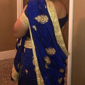 Navy blue Swarovski Saree